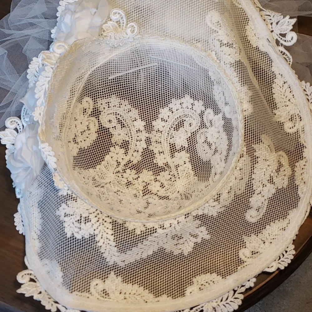 Vintage Appliqued Lace Wedding Hat